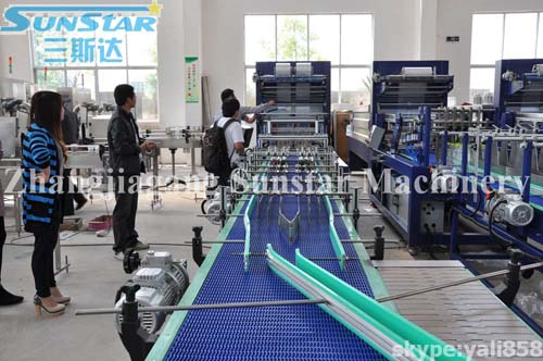 Double Push Type PE Film Shrink Wrapper Machine 40 Packages/m